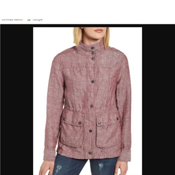 Nordstrom CASLON 100% LINEN Cinch Waist Utility Summer Jacket Size Xl - Picture 5 of 13